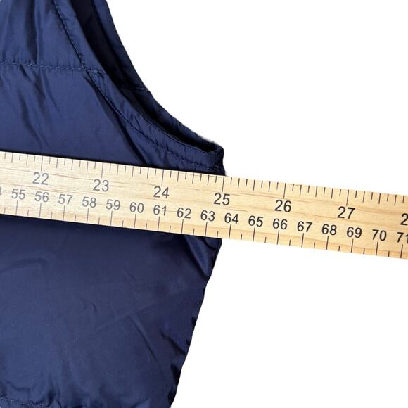 Lands’ End Down Vest Navy Blue Goose Down Feather Fill Men’s L 42-44 Pockets - Picture 10 of 16